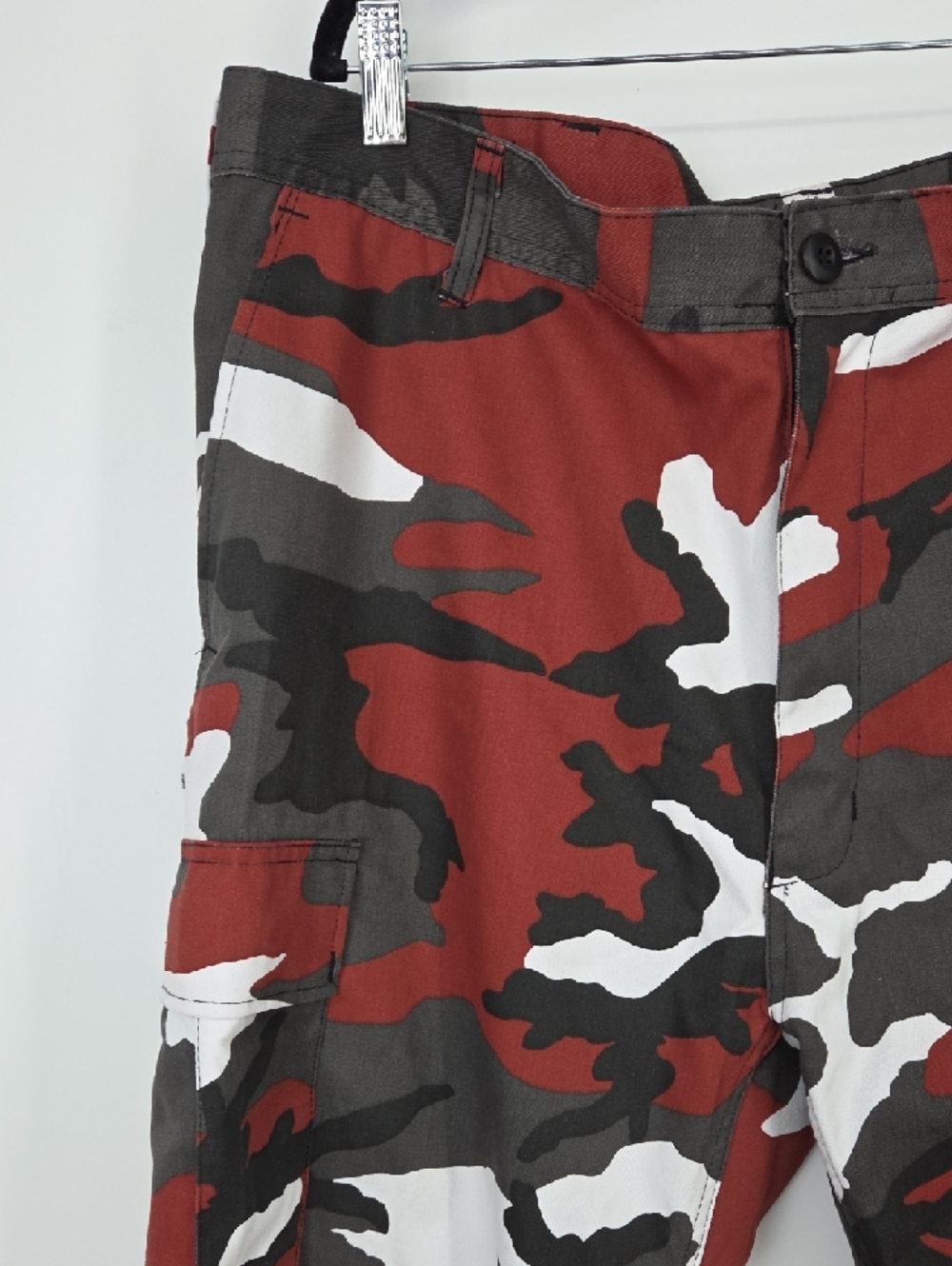 Red Camo Cargo Pants for Men — Utility Style - Picture 3 of 16